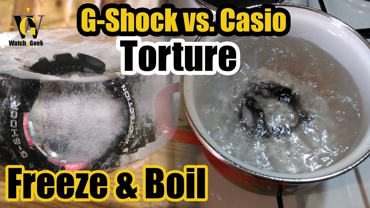 G Shock vs. Casio Torture test 1 - freezing and cooking