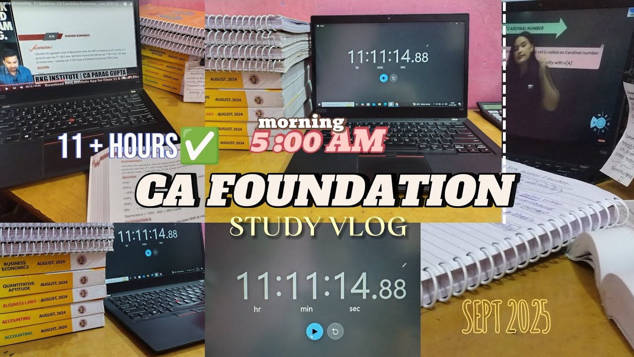 CA FOUNDATION STUDY VLOG | SEPT 2025🗓️ | 11+ HOURS STUDY ✅📚 | STUDY TIPS📝 