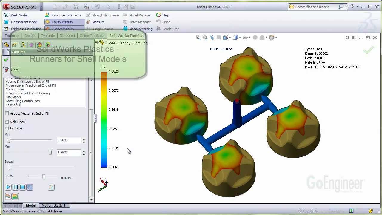 SOLIDWORKS Plastics – Runner Design Function