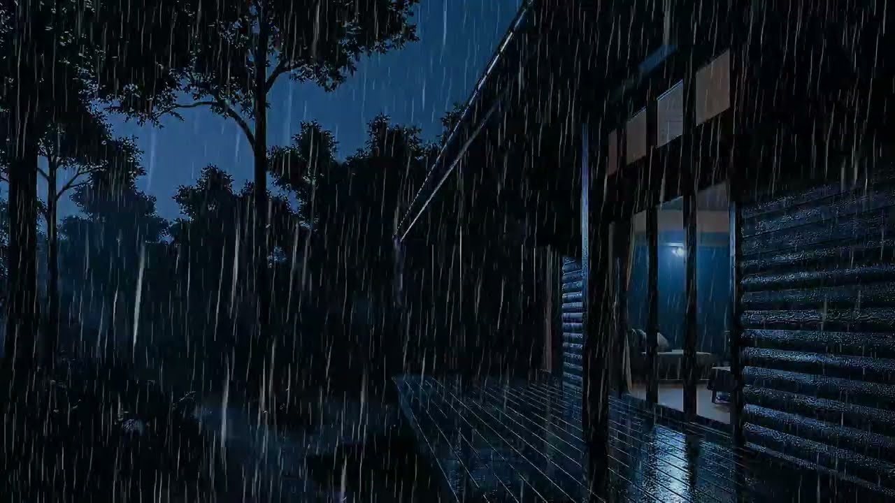 Rainy Night in a Luxury Blackwood Cabin | Deep Sleep & Relaxation [No Music]