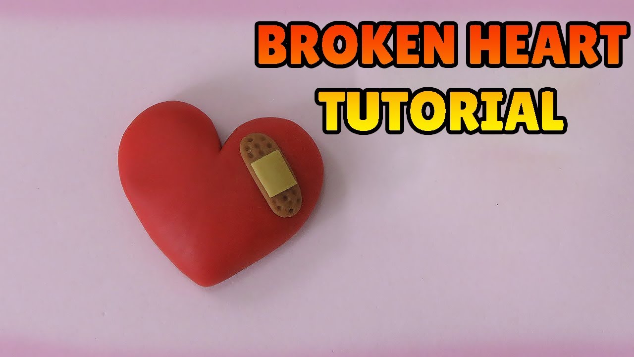 🔴DIY How to Make BROKEN HEART (Valentine's Day) Polymer Clay, Fondant and plastilina Tutorial