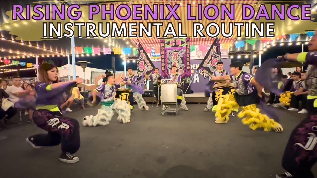 美國加州聖荷西昇鳳醒獅團 Rising Phoenix Lion Dance Instrumental Routine at Garden At The Flea Berryessa 2023