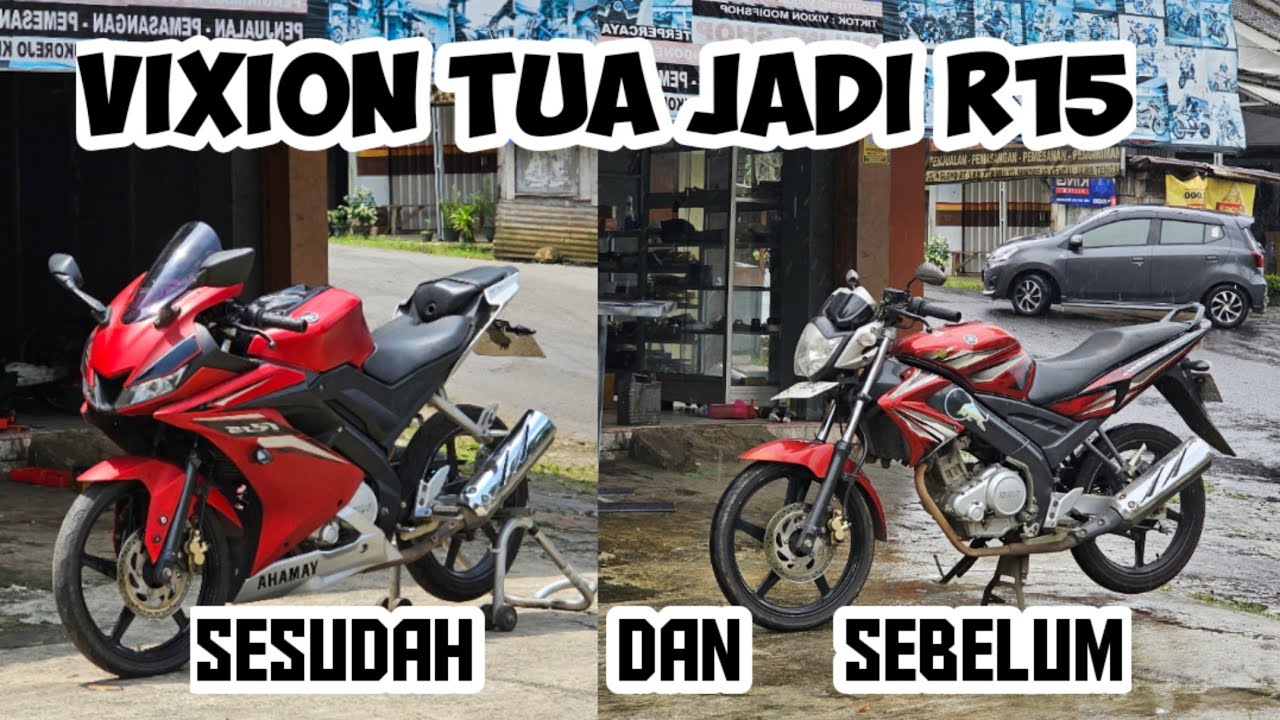 vixion lama modifikasi jadi r15 low budget hasilnya ganteng parah