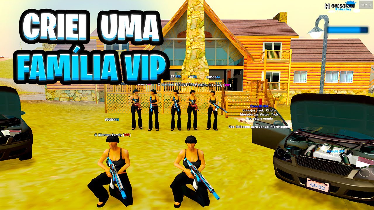 1 DIA SENDO BANDIDO NO HORIZONTE ROLEPLAY 1 COM MINHA FAMÍLIA VIP - GTA SAMP