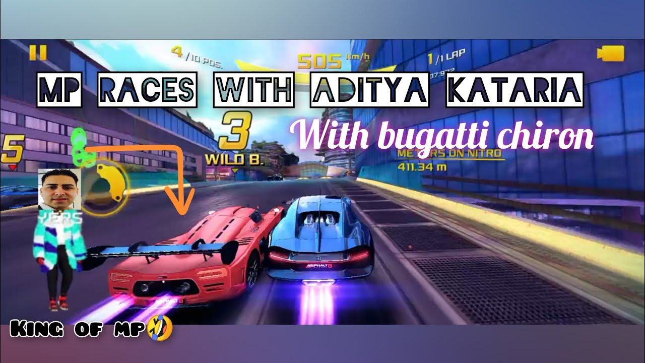 Asphalt 8 | Beating king of mp😂 ft.aditya kataria with low performance bugatti. bugatti chiron mp