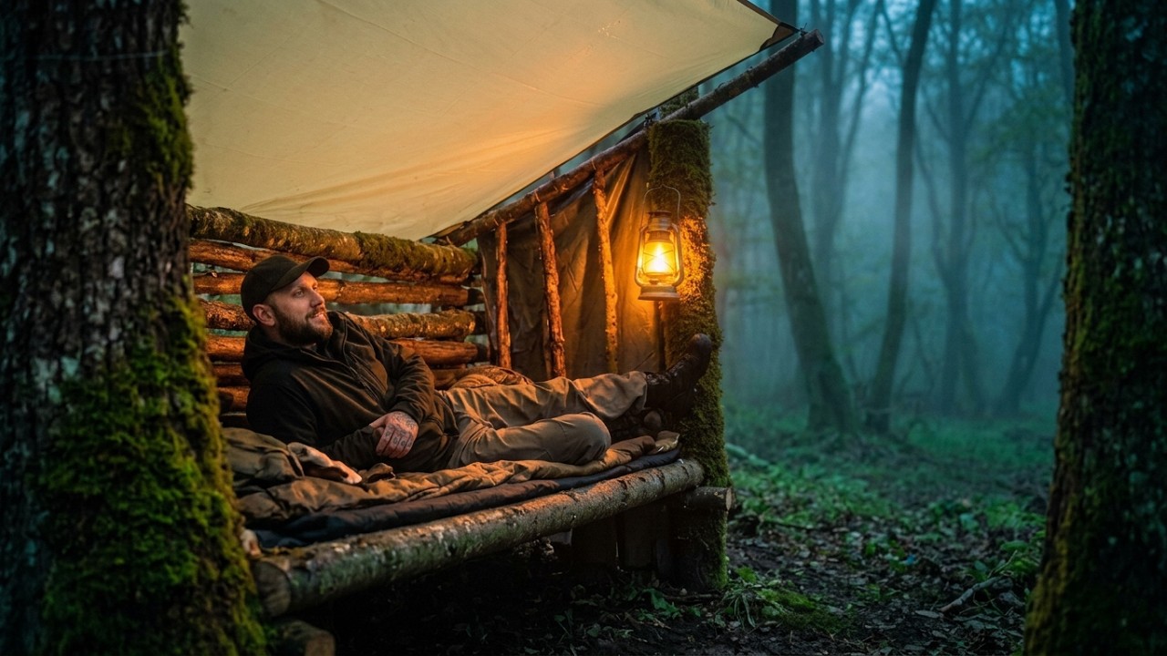 Solo Survival in a Rainy Forest: Building the Ultimate Bushcraft Shelter From Scratch