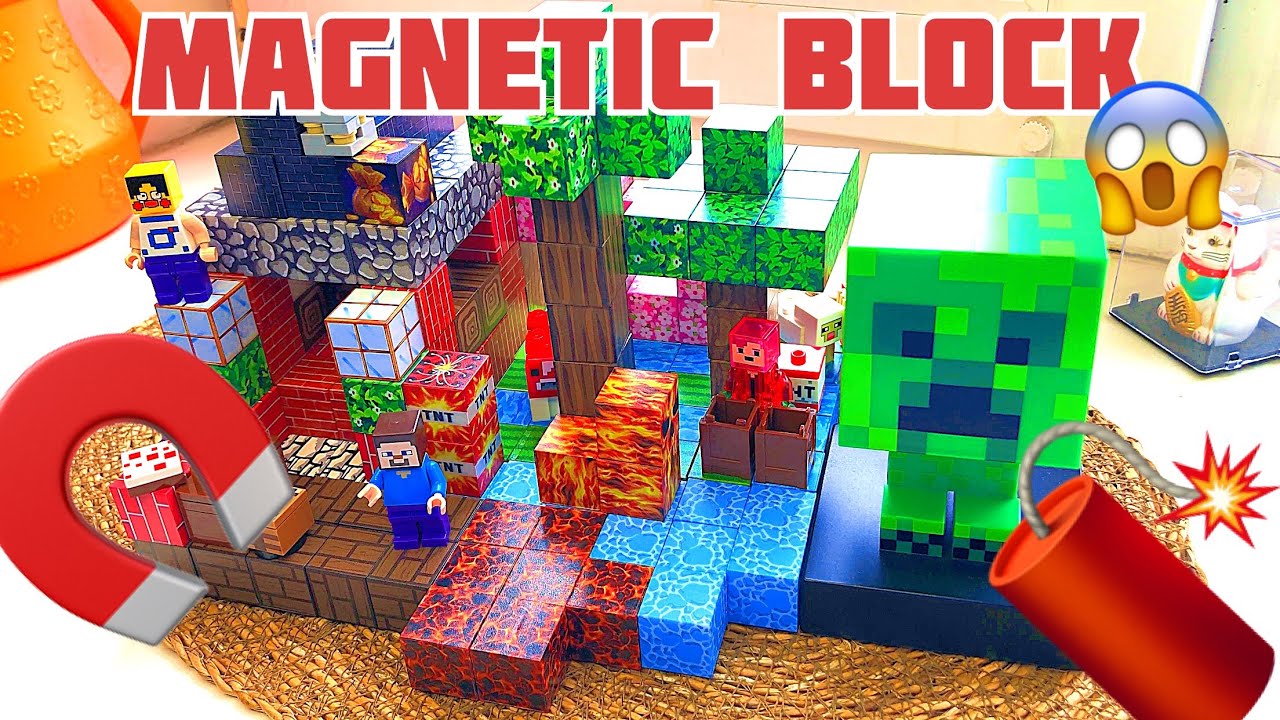 Building a REAL Minecraft House with Magnetic Blocks! 🧲🏠