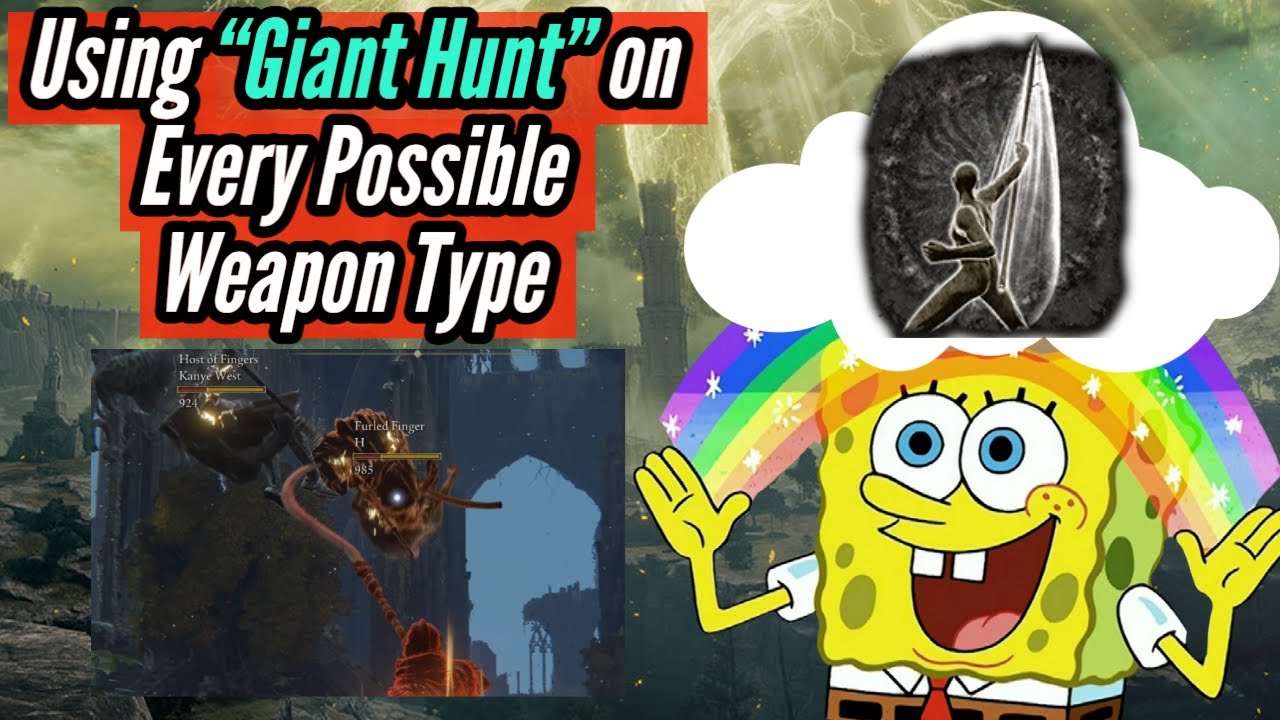 Using "Giant Hunt" on All Possible Weapon Types [Elden Ring Invasions | Ash of War Highlight]