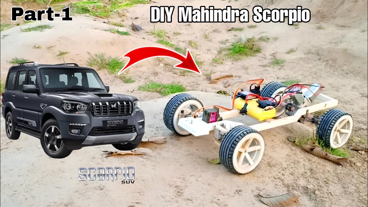 Making Mahindra Scorpio with dc motor using pvc pipe.#ajmodelmaker #scienceexperiment