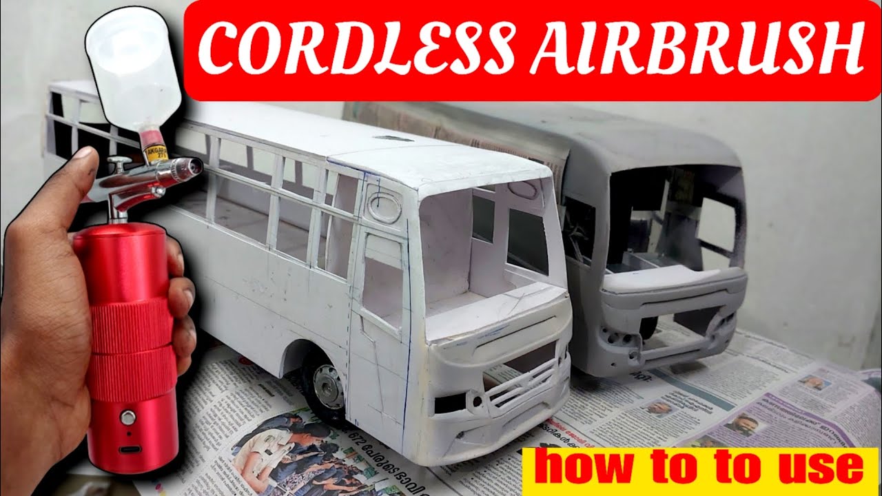 airbrush .how to use mini airbrush.miniature airbrush painting on bus.miniature bus painting.