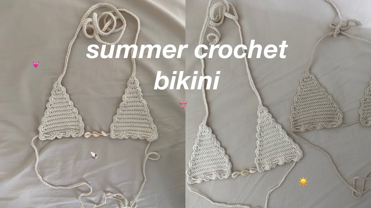 how to make a summer crochet bikini top | super easy, beginner friendly tutorial