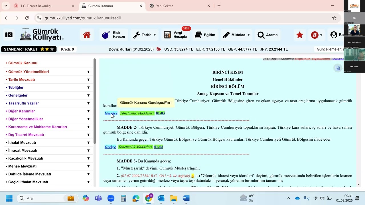 Baset TEMİZ Hocamızla 2025 Yılı Güncel Tanımlar Dersinden Alıntılar.