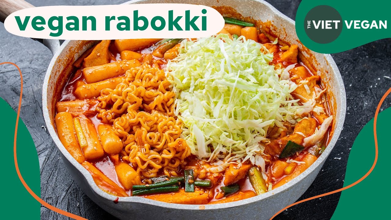 Vegan Rabokki (tteokbokki with ramyun) // chill cooking vibes