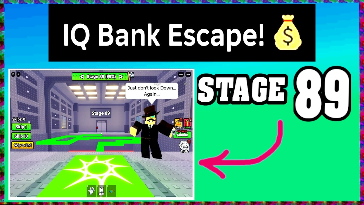 STAGE 89 IQ BANK ESCAPE Walkthrough [Full Guide English] 💰(How To Escape Stage 89 in Iq Bank Escape)