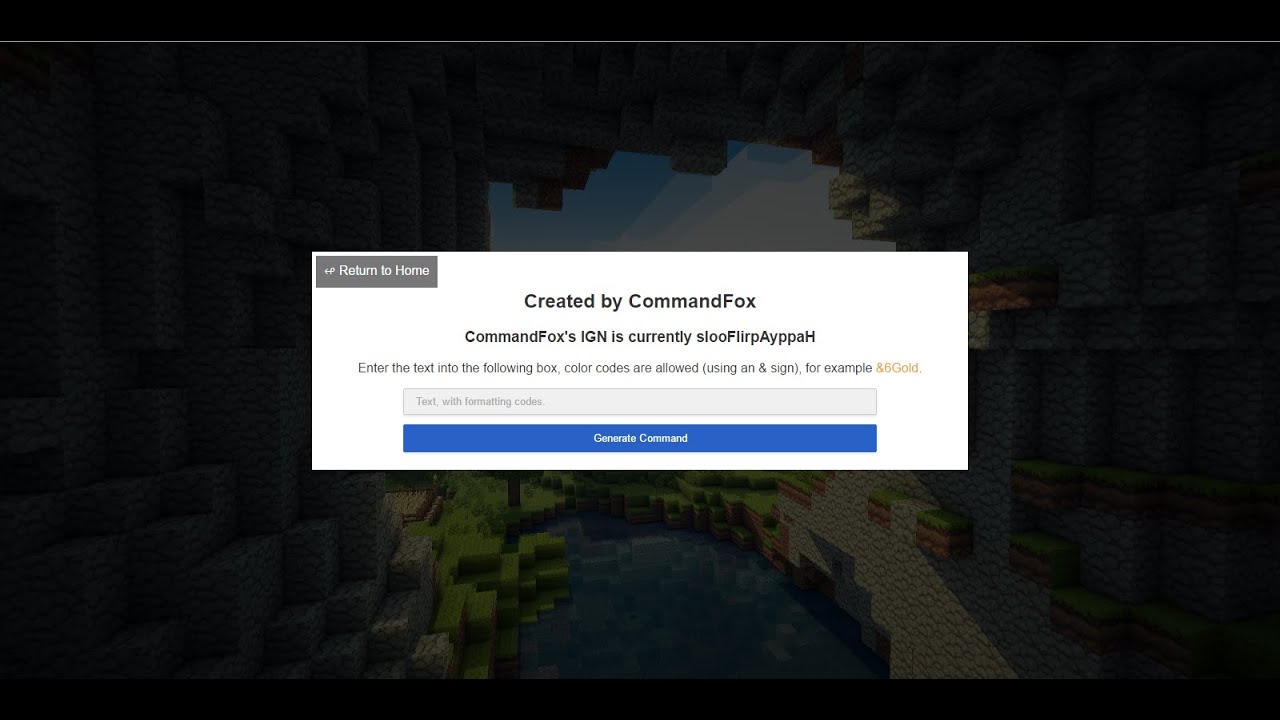 Minecraft - Generate Colored Text Holograms with this easy tool!