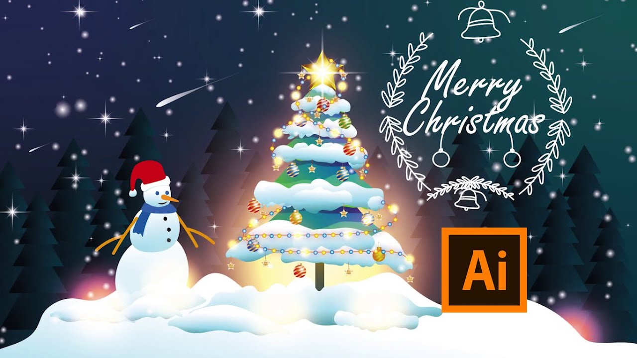 Adobe illustrator tutorial: How to design a Christmas concept vector tree design (Arttutor)