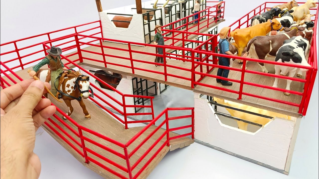 How to make Spanish Style Cattle Farm Diorama | Realistic Miniature Cow Farm
