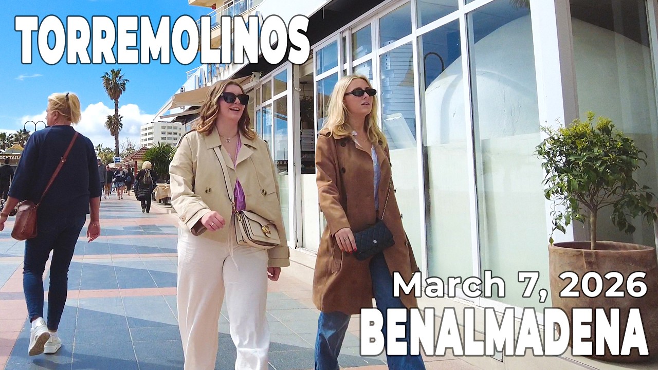Torremolinos Benalmadena March 7, 2026 Promenade Walk Malaga Costa del Sol Spain [4K]