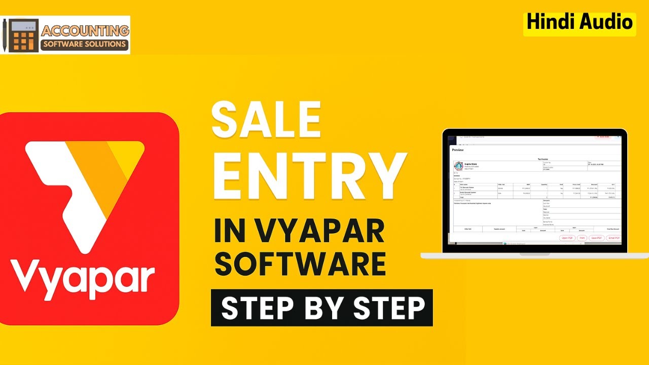 Sale Entry in Vyapar Billing Software Step by Step in Hindi