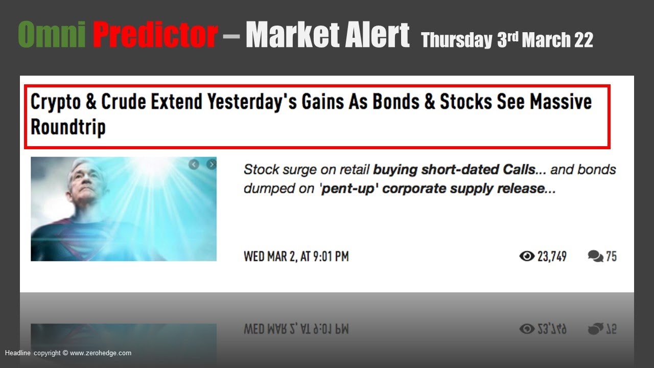 Market Alert  Thurs 3rd March  Feb 22 -  Crude Oil Up $19 Per Barrel In Two Days!!!!!!