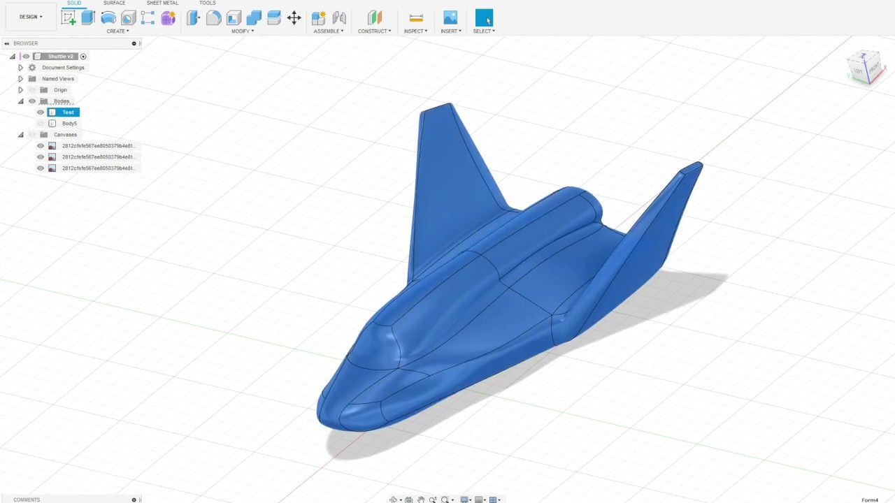 Fusion360 Freiform Shuttle