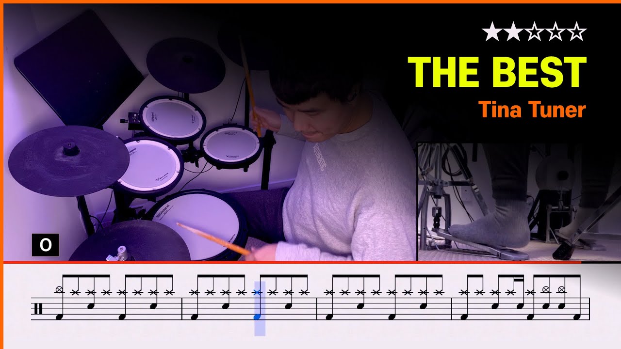 [Lv.04] Tina Tuner - The Best  (★★☆☆☆) Drum Cover With Sheet Music