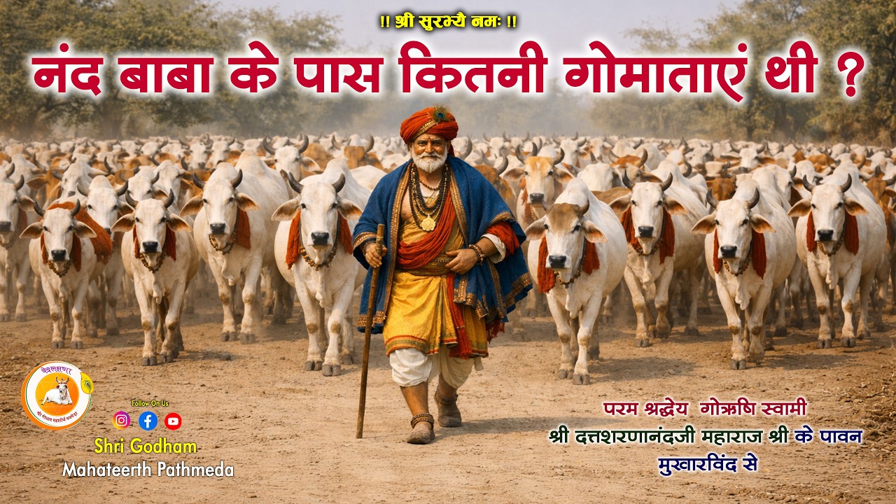 नंद बाबा के पास कितनी गोमाताएँ थी ? | पथमेड़ा महाराजश्री 🔥 Shree Godham Pathmeda #godhampathmeda