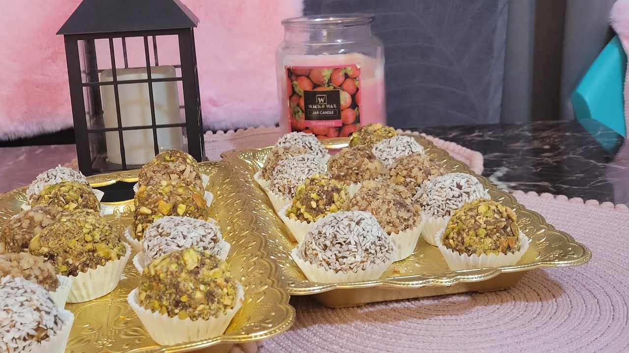 كرات التمر 😋 بالمكسرات تحلية جميلة لرمضان
