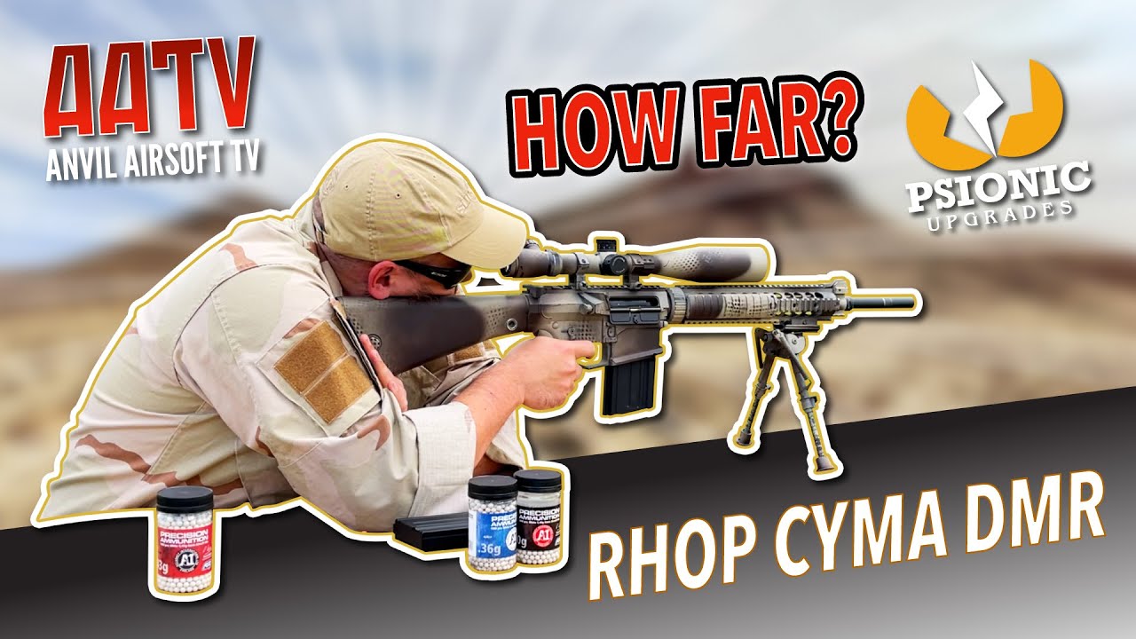 Тест дальности страйкбольного оружия CYMA RHop DMR | Псионические улучшения PSI Hop | AATV EP157
