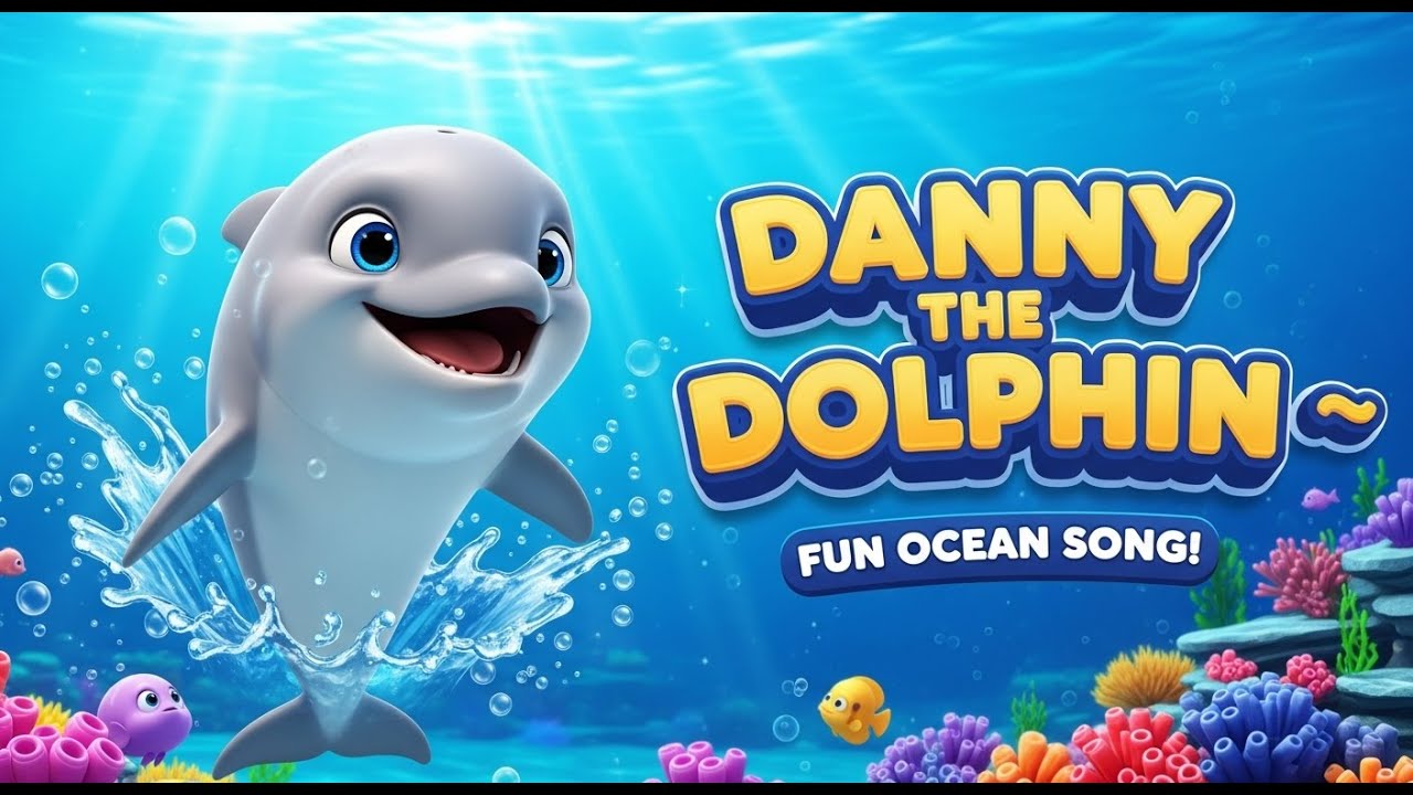 Danny the Dolphin 🐬 | Fun Ocean Song for Kids | Dolphin Poem & Cartoon Story