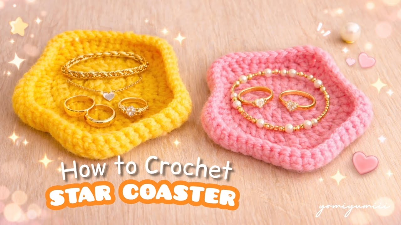 How to Crochet Star Coaster - Cute & Functional! 