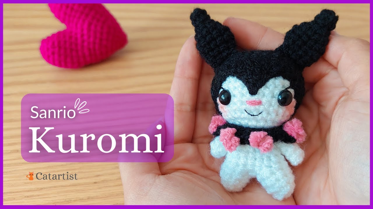 😍 ¡Teje tu propia KUROMI de Sanrio! 💜🖤 ¡Tutorial Crochet Amigurumi! 🥰 - Fácil (ESP/ENG)