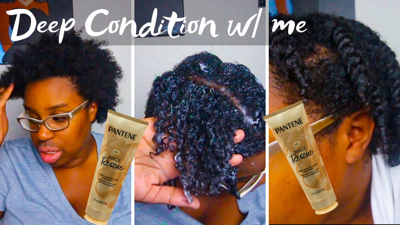 DEEP CONDITION WITH ME | PANTENE PRO V MIRACLE MASQUE | NATURAL HAIR| JUSTENA ALES