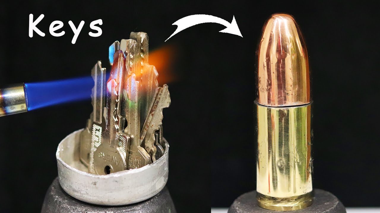 Casting bullet - Trash To Treasure - Melting keys. Brass casting