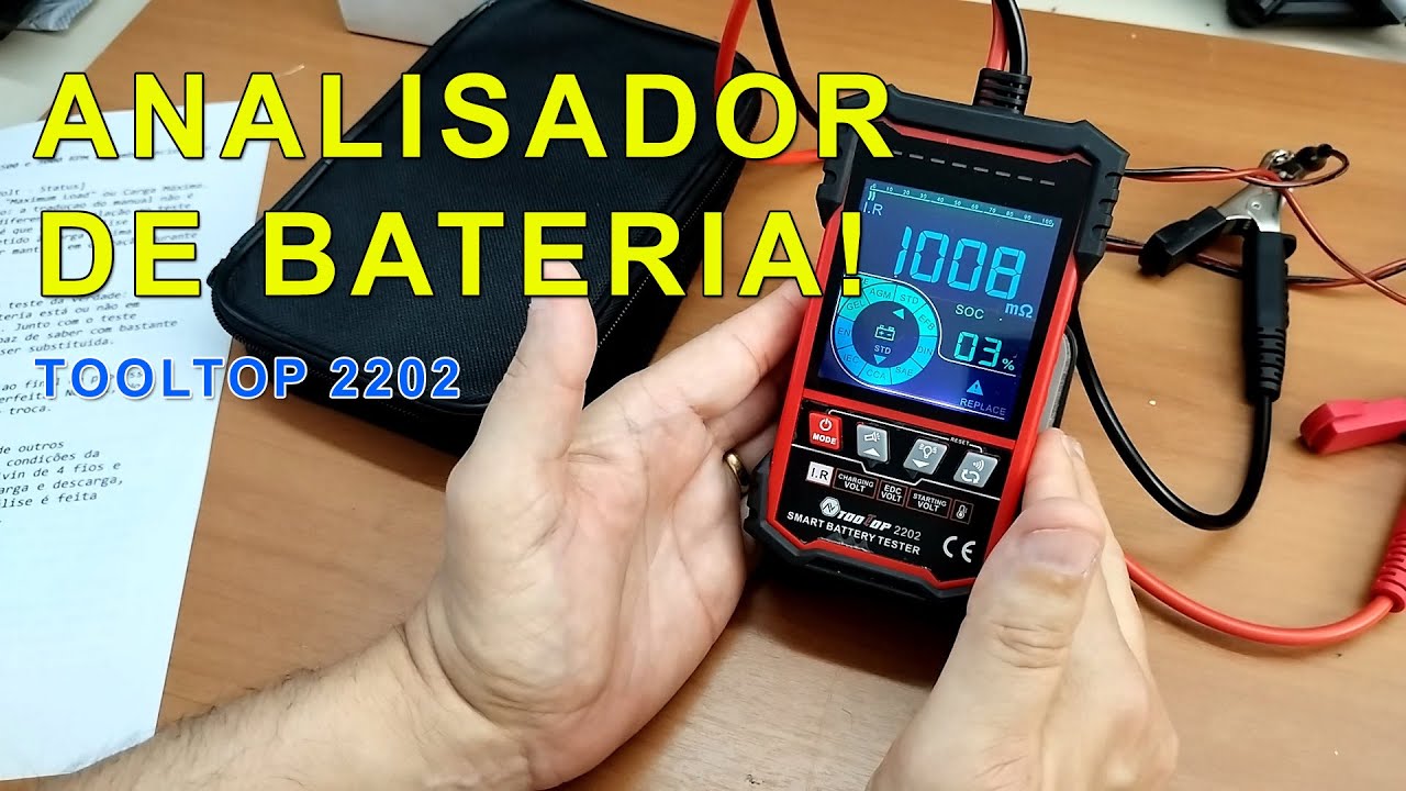 Não fique na mão. Conheça o analisar de baterias ToolTop 2202 #Review