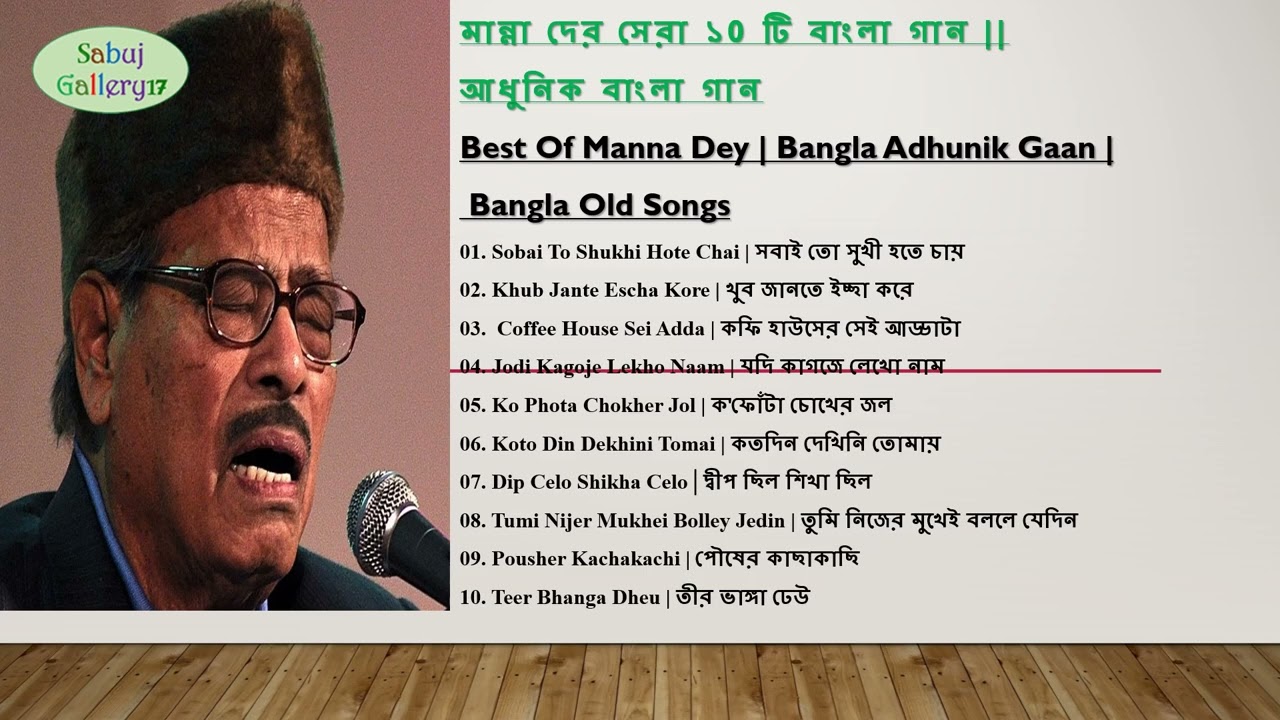 Best Of Manna Dey Song | Bangla Adhunik Gaan | মান্নাদের সেরা ১0 টি বাংলা গান || আধুনিক বাংলা গান |