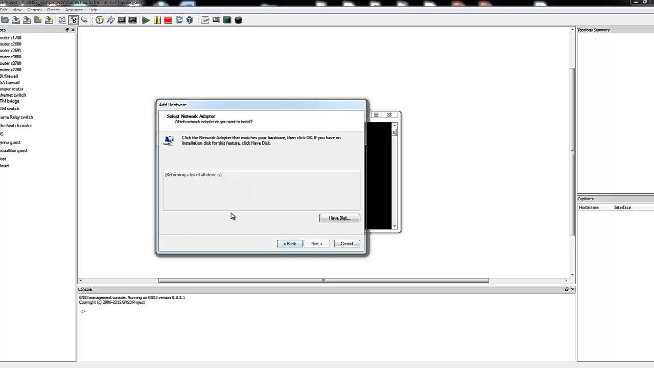 How to add Loopback Adpater to GNS3