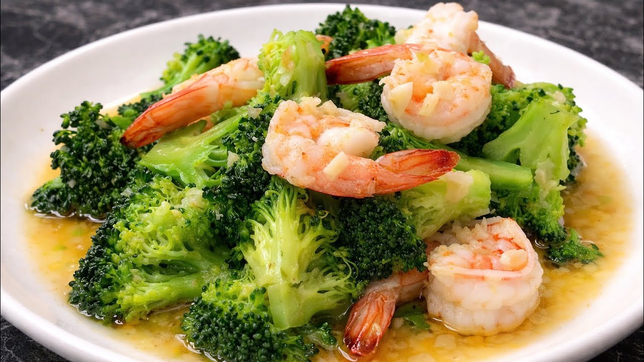 5 分钟家常快手菜 虾仁蒜米西兰花 ｜ENG SUB｜5 minute Cook Garlic Shrimp Broccoli