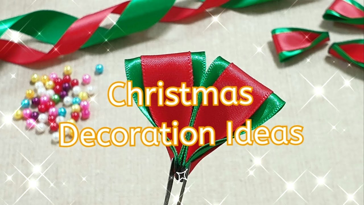 3 Easy Christmas Tree Ornament Making with Ribbon - Winter and Christmas Decoration -DIY Craft Ideas
