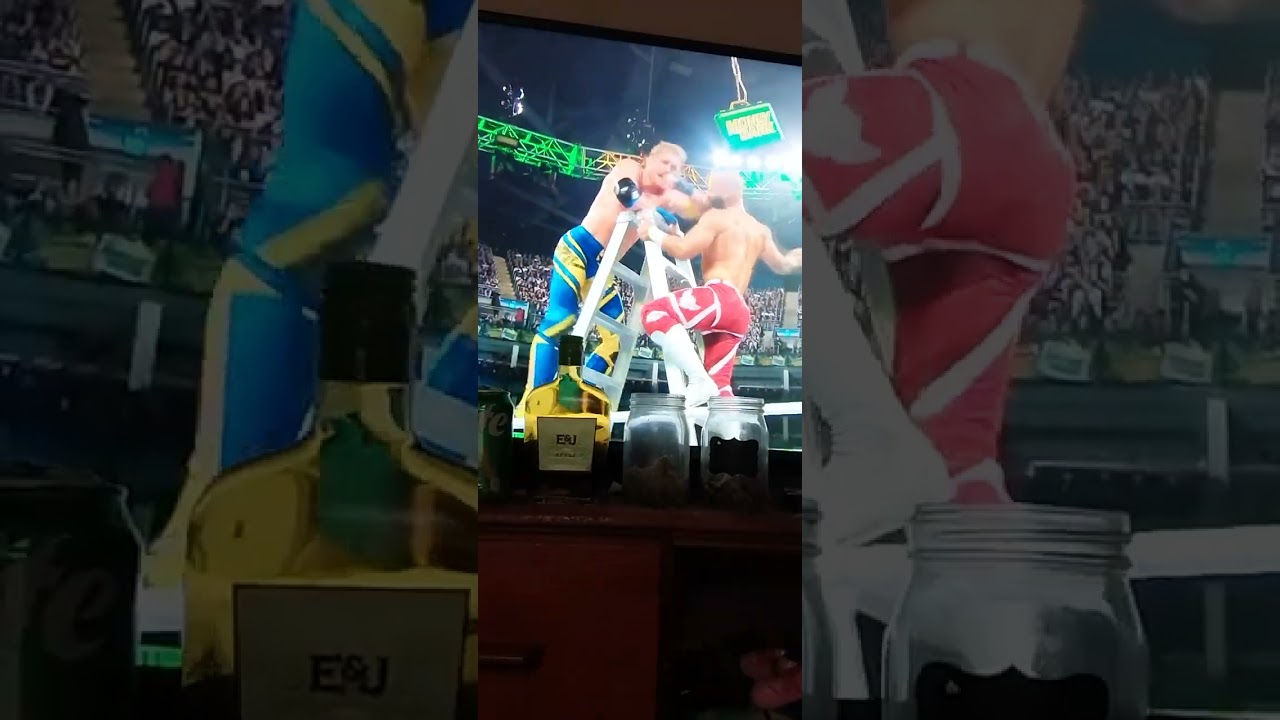 Money in the bank Ricochet Versus Logan paul #wwe #fyp #Ricochet