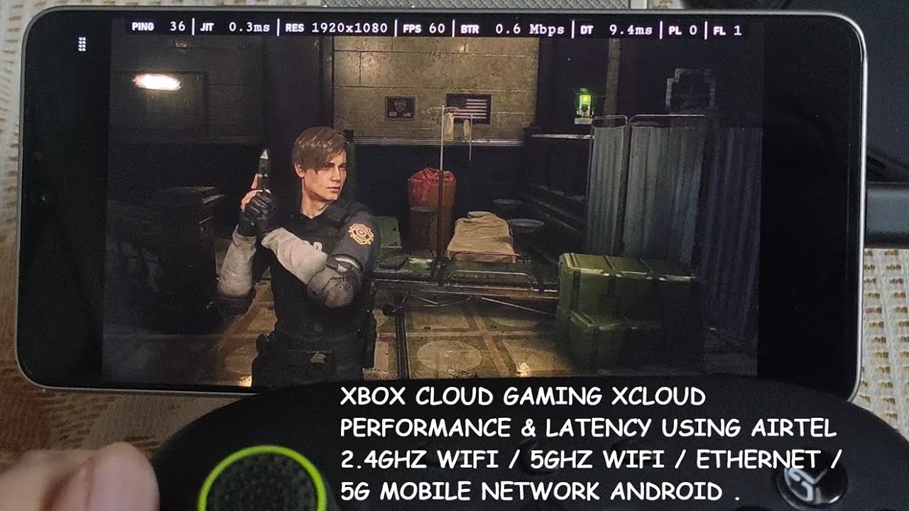 Производительность и задержка Xbox Cloud Gaming xCloud при использовании мобильной сети 2,4 ГГц /...