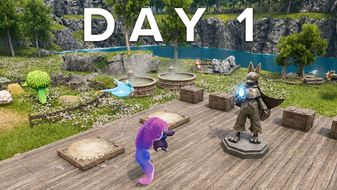 Day 1 In This Amazing Open World Survival Craft Creature Collecting Game - Palworld 1.0