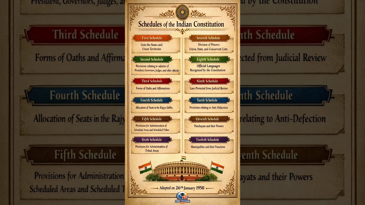Schedules of the Indian Constitution 