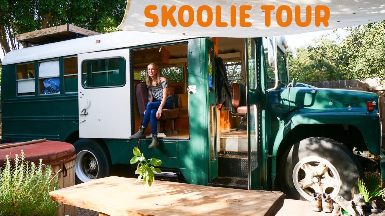 She Transformed a SCHOOL BUS Into an Apartment She Can Take Anywhere + Solo Female Travel Tips
