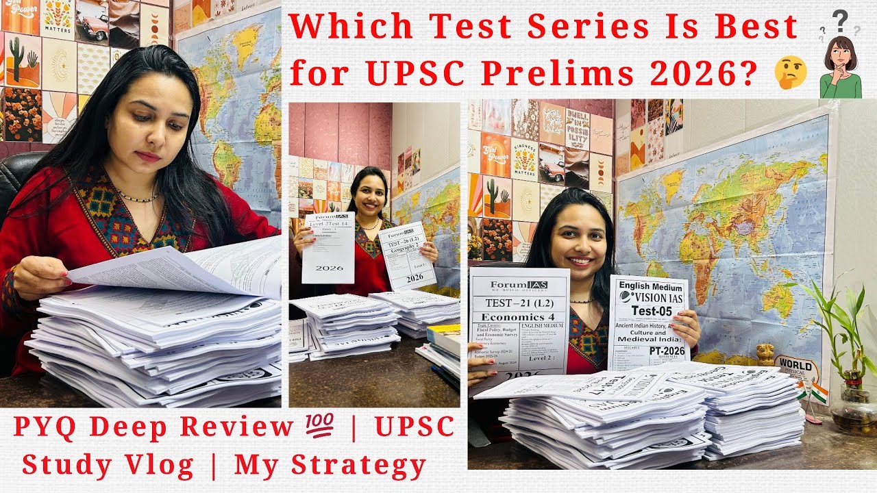 Which Test Series Is Best for UPSC Prelims 2026? 🤔📘 | PYQ Deep Review 💯 | UPSC Study Vlog