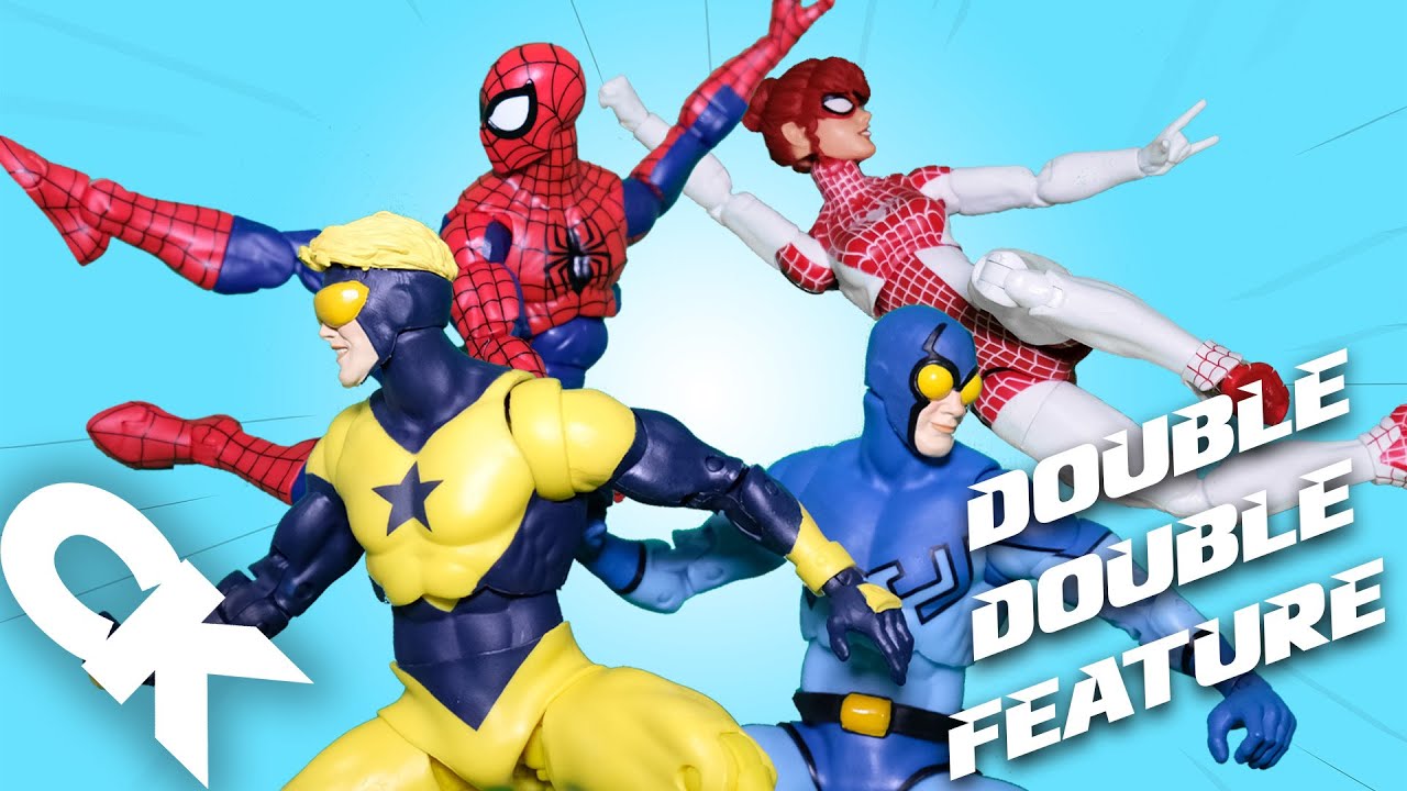 Double, Double-Feature!!! Blue Beetle & Booster Gold & Spider-Man & Spinneret Review & Unboxing