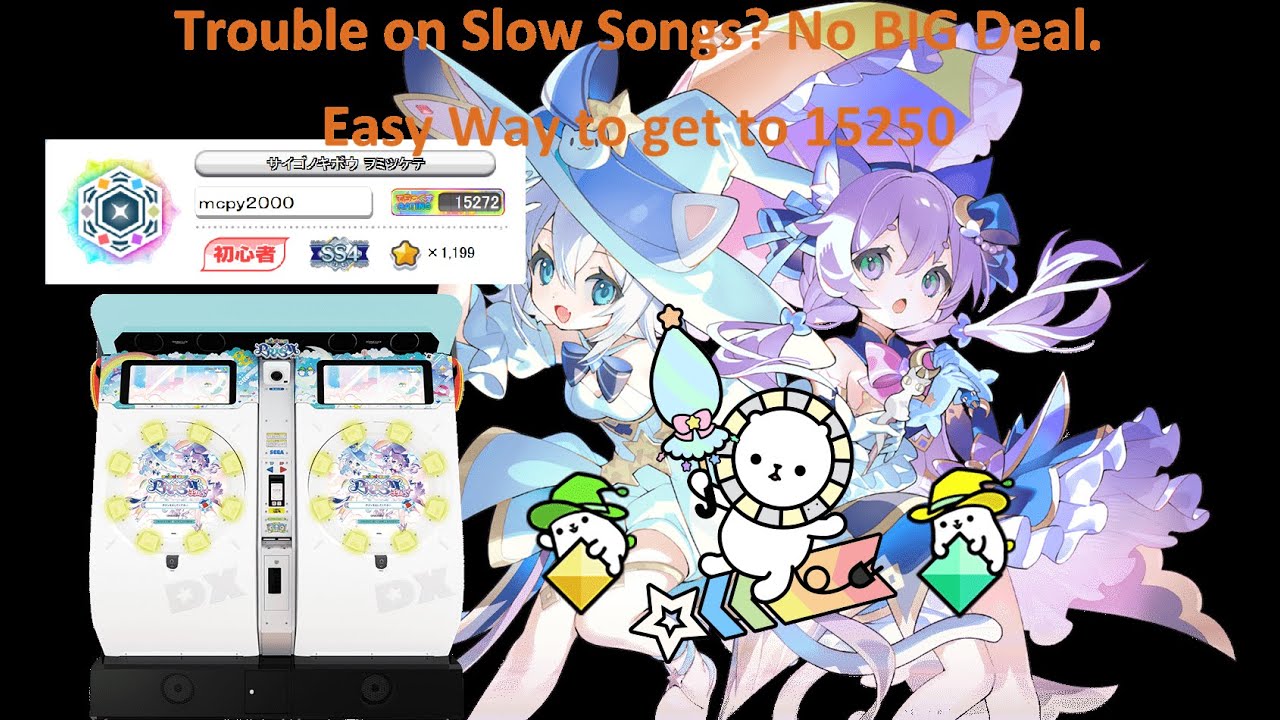 Reached 15250 (+22 rating) in maimai [ver. DX PRiSM+] (15.25K breakdown, Int'l ver., no Slow Songs)