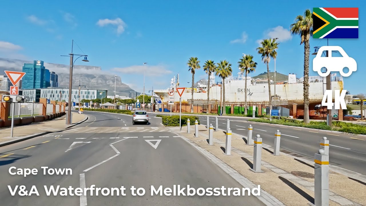 South Africa, Cape Town - Drive from V&A Waterfront to Melkbosstrand - Nonstop Driving | ASMR | 4K