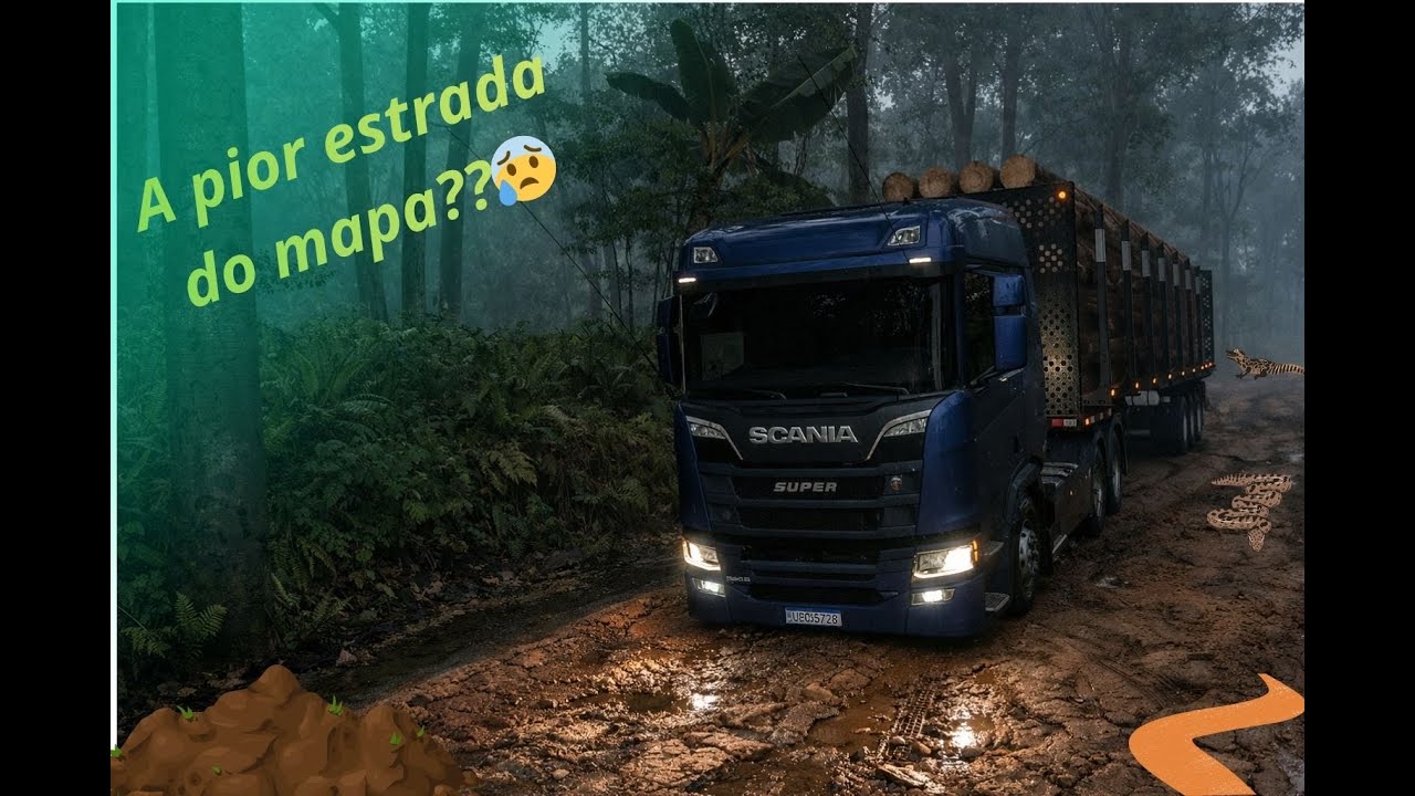Tá doido, ainda não achei estrada pior que essa!!  #ets2 #estrada #amazonia