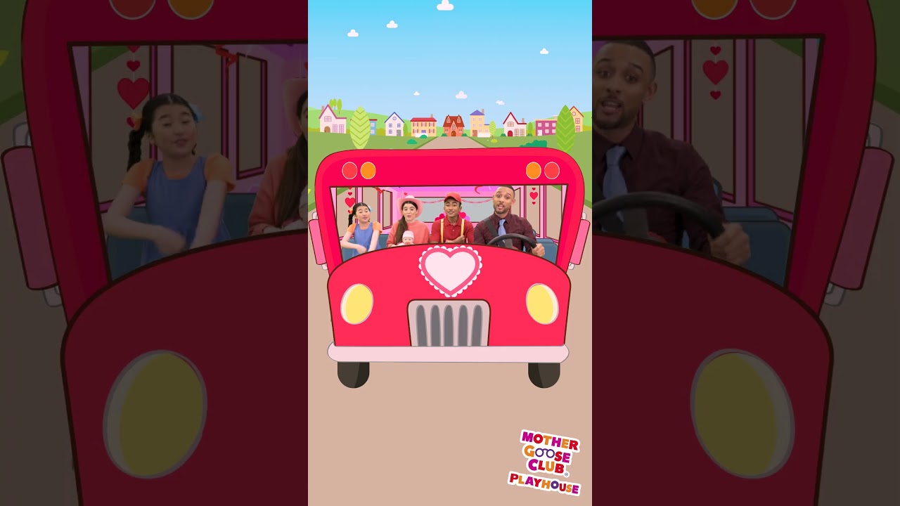 The Wheels on the Bus Valentine's | Mother Goose Club Playhouse Songs & Nursery Rhymes